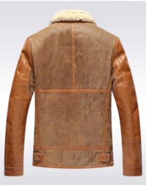 Shearling Leather Aviator Bomber Jacket Jacket