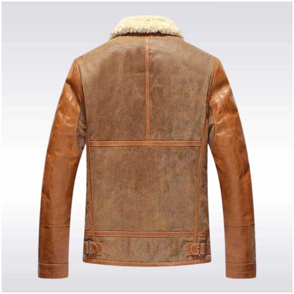 Shearling Leather Aviator Bomber Jacket Jacket