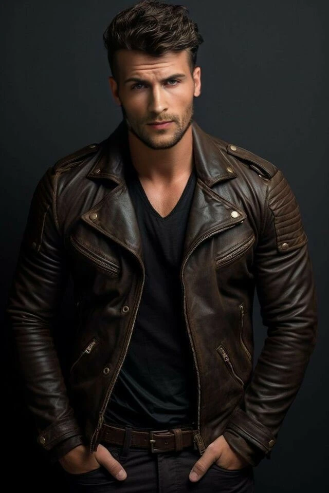 Leather jacket Mens